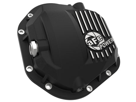 Couvercle de différentiel avant aFe Pro Series Dana 60 noir avec ailettes usinées pour camions Ford 17-20 (Dana 60)