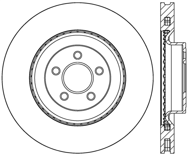 Disque de frein fendu avant gauche StopTech pour Ford Mustang GT 2015 avec freins Brembo