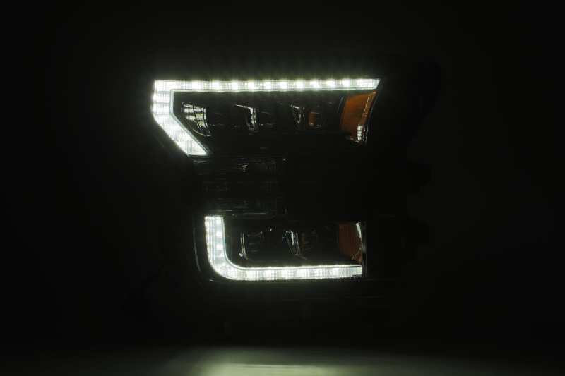 Phares à LED AlphaRex 17-20 Ford Raptor NOVA Proj Style Plank Noir Alpha avec Activ Light/Seq Signal