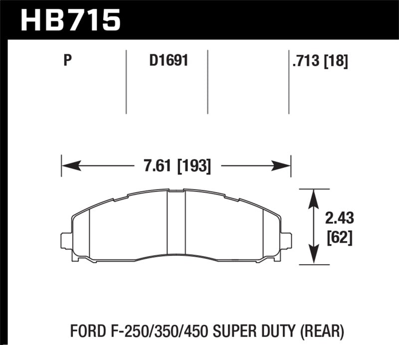 Plaquettes de frein arrière Hawk 15-17 Ford F-250/350 LTS Street