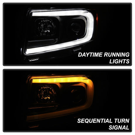Jeep Grand Cherokee Spyder 11-13 - Phares de projet Light Bar - Modèle Halo - Noir - PRO-YD-JGC11-LB-BK