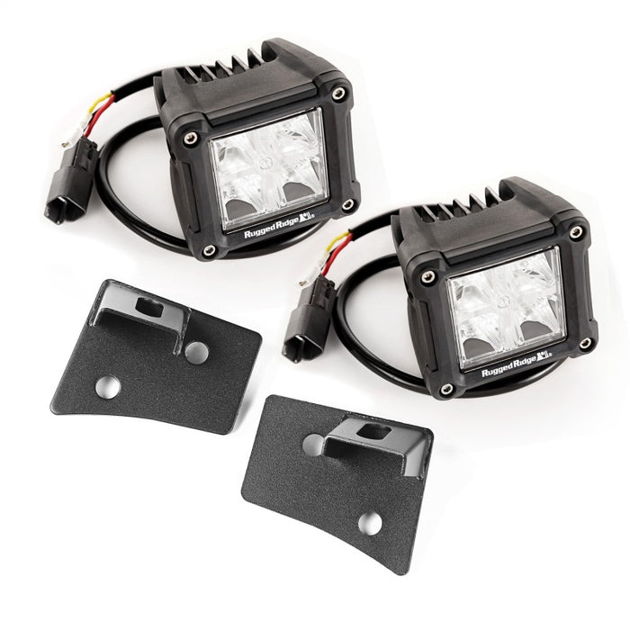 Kit de pare-brise LED double cube Rugged Ridge 07-18 avec supports