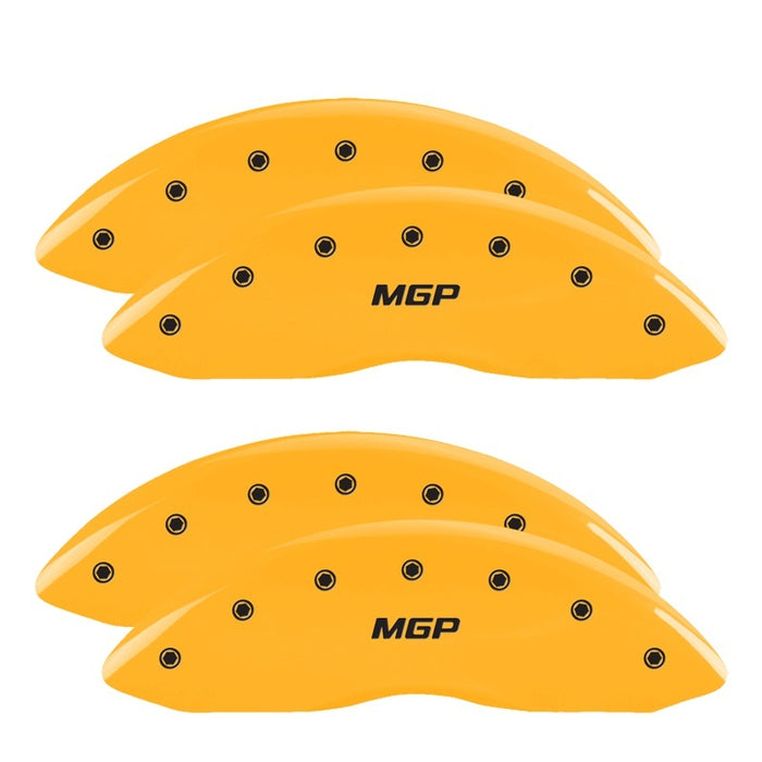 MGP 4 Caliper Covers Engraved Front & Rear SPORT Yellow finish black ch