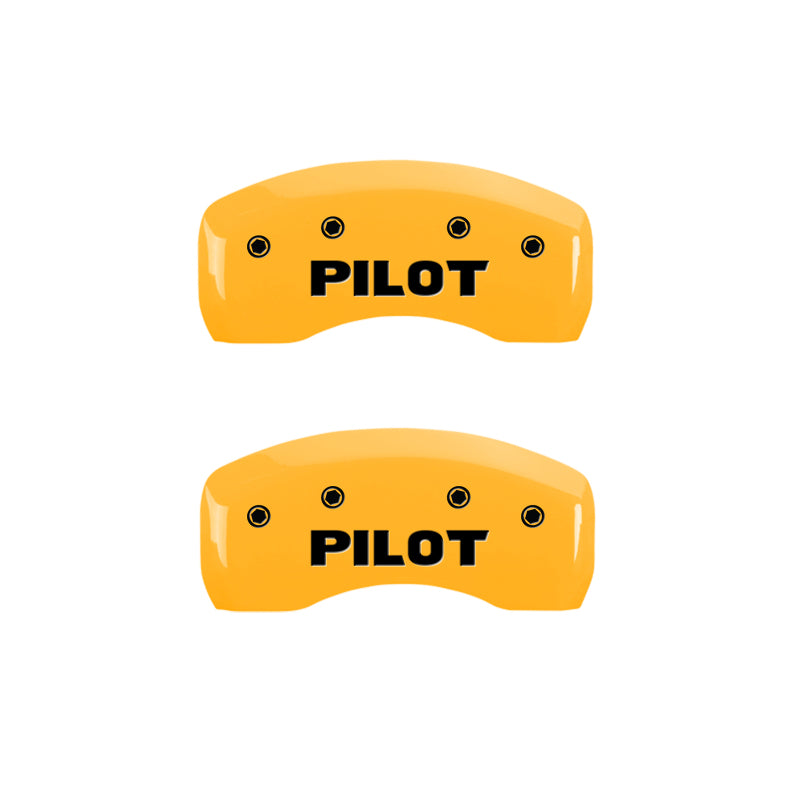 Couvre-étriers MGP 4 gravés avant Honda gravés arrière Pilot/2015 finition jaune noir ch