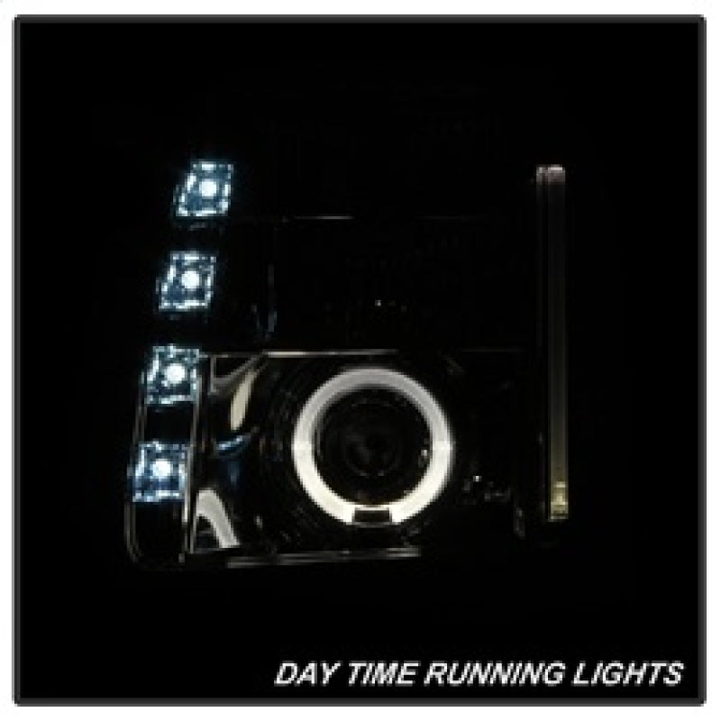 Phares de projecteur Spyder GMC Yukon 07-14/Yukon Denali 07-14 LED Halo LED Smke PRO-YD-GY07-HL-SM