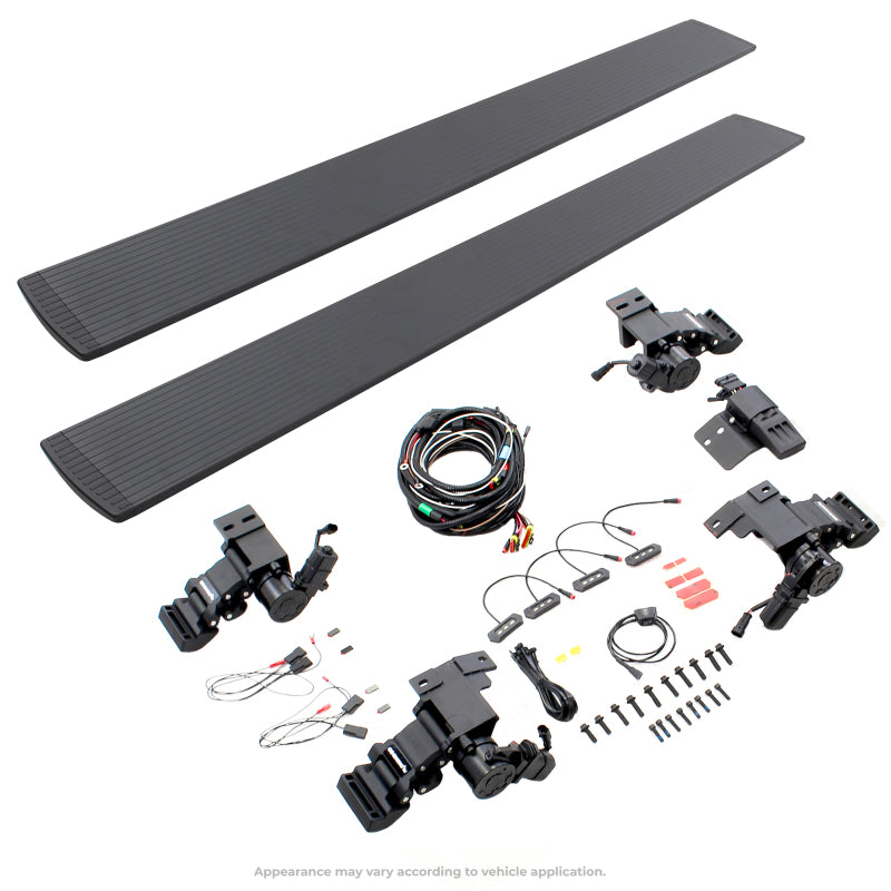 Go Rhino 19-24 Ram 1500 Quad Cab 4dr E1 Electric Running Board Kit (No Drill) - Tex. Blk