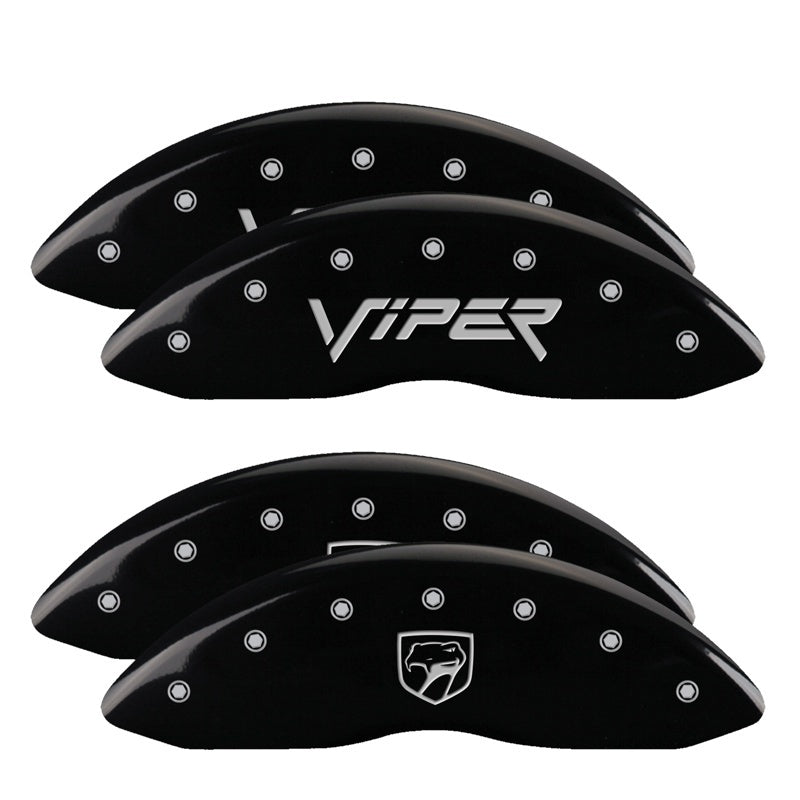 Couvre-étriers MGP 4 gravés à l'avant Gen 2/Viper gravés à l'arrière Gen 2/Snake finition noire argent ch