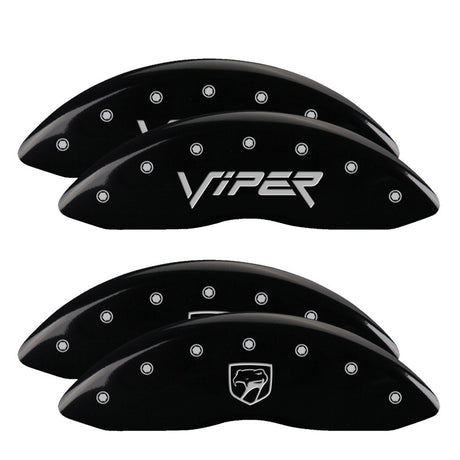 Couvre-étriers MGP 4 gravés à l'avant Gen 2/Viper gravés à l'arrière Gen 2/Snake finition noire argent ch