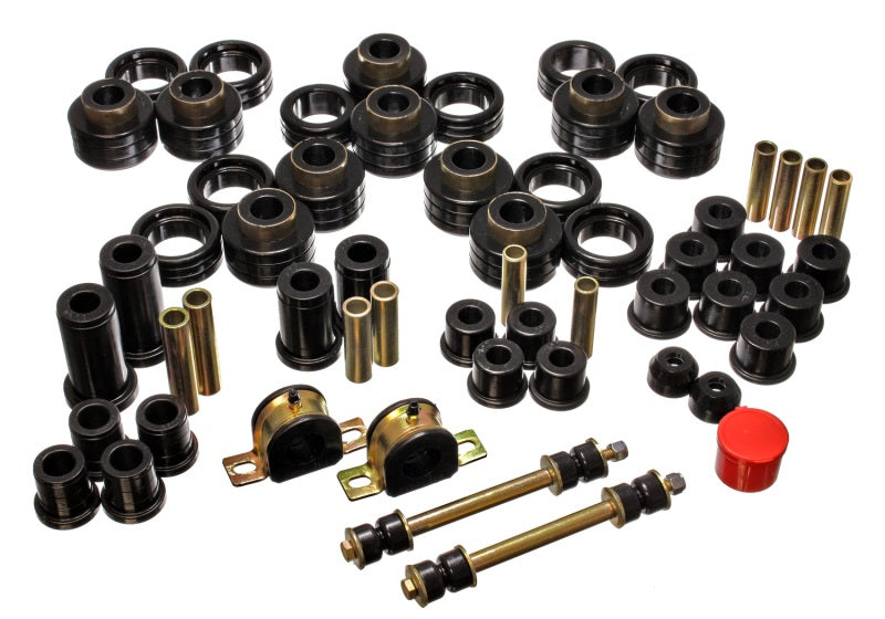 Ensemble de bagues principales Hyper-flex noires pour suspensions Energy Suspension 95-97 Chevy Tahoe / GMC Denali 4WD