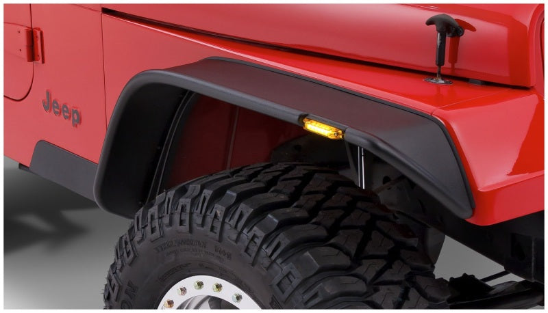 Élargisseurs plats Bushwacker 87-95 Jeep Wrangler 2 pièces, à l'exception du Renegade - Noir