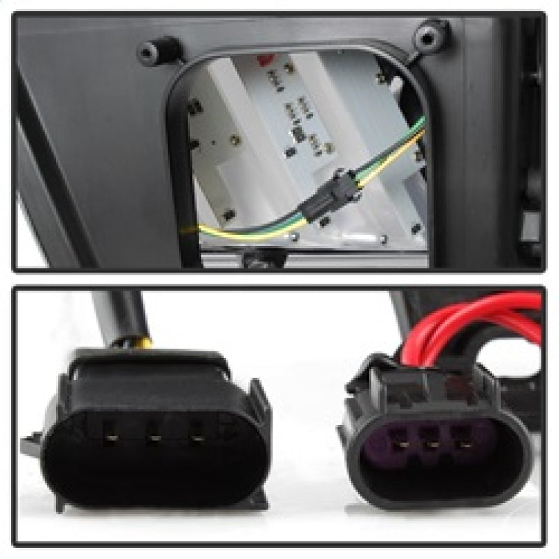 Spyder 10-13 Ford Mustang - Halogène - Phares de projecteur - Signaux LED - Noir (PRO-YD-FM2010V2-BK)