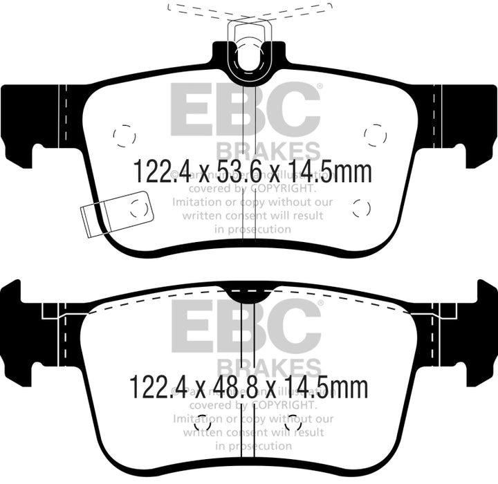 Plaquettes de frein arrière EBC 16-18 Honda Civic Yellowstuff