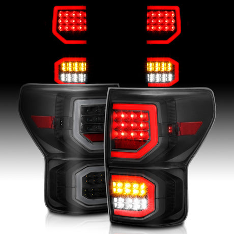 Feux arrière à LED ANZO 2007-2013 Toyota Tundra style planche noir avec lentille fumée