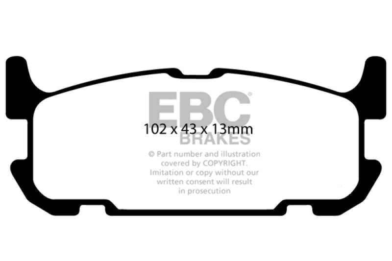 Plaquettes de frein arrière EBC Ultimax2 pour Mazda Miata MX5 1.8 (suspension sportive) 04-05