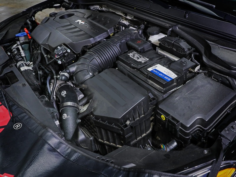 Tuyau de charge à froid en aluminium aFe 19-22 pour Hyundai Veloster N L4 2.0L (t) BladeRunner 2-3/4 po - Noir