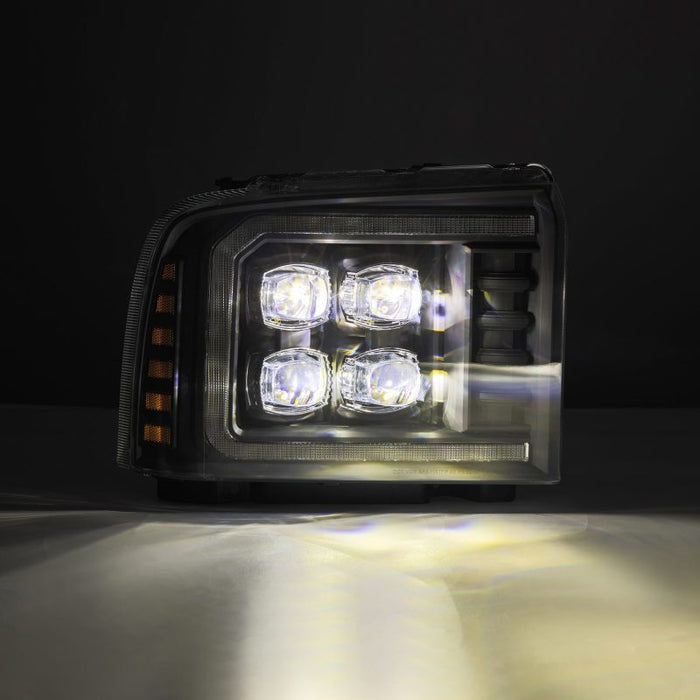 AlphaRex 05-07 Ford F250/350/450/550 Super Duty NOVA LED Proj HL Blk avec lumière d'activation et signal de séquence + SB DRL