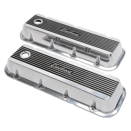 Couvercle de soupape Edelbrock Elite II Chevrolet 1965 et ultérieur 396-502 Big Block V8 poli