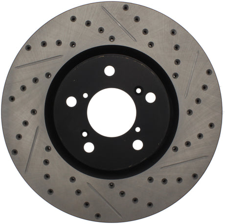 Rotor avant droit perforé et rainuré StopTech 07-08 Acura MDX SportStop