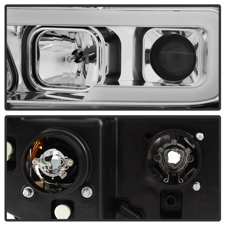 Phares de projecteur DRL à barre lumineuse Spyder 07-13 Toyota Tundra V2 - Chrome (PRO-YD-TTU07V2-LB-C)