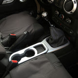 Console centrale argentée pour Jeep Wrangler JK Rugged Ridge 11-18 avec transmission manuelle