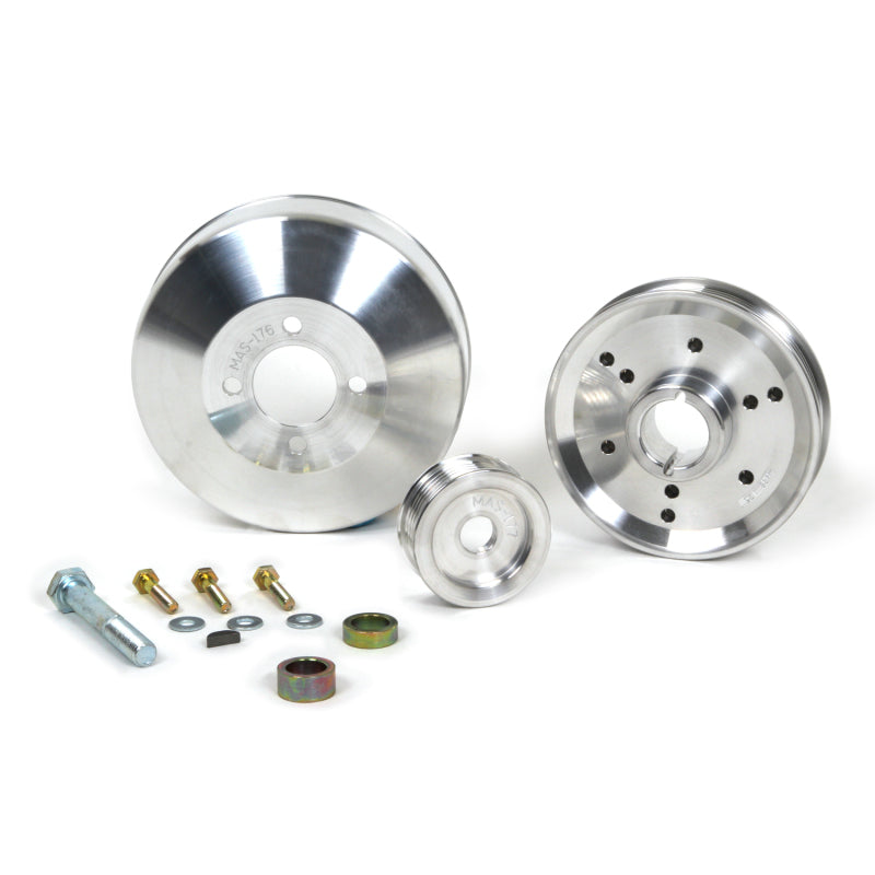 Kit de poulies de transmission inférieures BBK 96-01 Mustang 4.6 GT Cobra - Aluminium CNC léger (3 pièces)