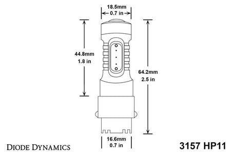 Ampoule LED Diode Dynamics 3157 HP11 LED - Rouge Lot de 6