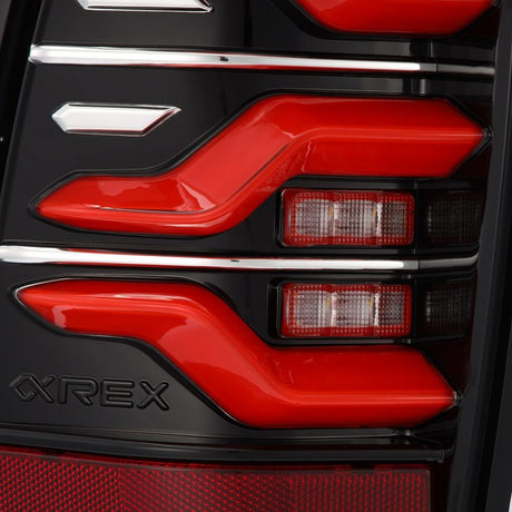 Feux arrière à LED AlphaRex 05-15 Toyota Tacoma LUXX noir/rouge avec lumière active/signal séquentiel