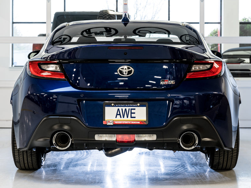 Échappement AWE Subaru BRZ/Toyota GR86/Toyota 86 Touring Edition Cat-Back - Embouts chromés argentés
