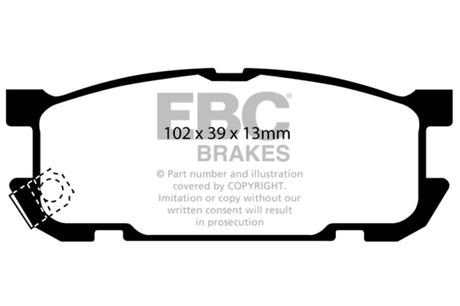 Plaquettes de frein arrière Greenstuff EBC 01-03 Mazda Miata MX5 1.8 (suspension sportive)