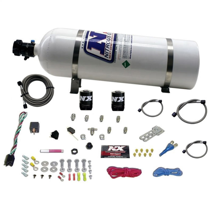 Kit d'azote à buse unique compact EFI tout-sport Nitrous Express (35-50-75 CV) avec bouteille de 15 lb