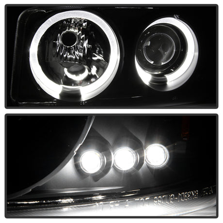 Phares de projecteur Spyder GMC Sierra 1500/2500 99-06 LED Halo LED Blk Smke PRO-YD-CDE00-HL-BSM