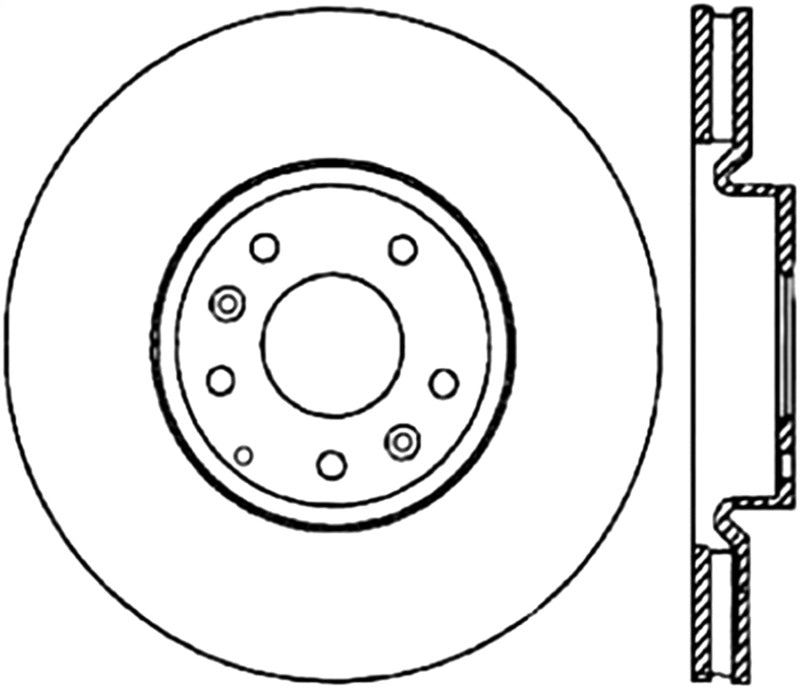 Rotor avant gauche fendu CRYO pour Mazda RX8 2003+ Power Slot StopTech - SUSPENSION SPORT UNIQUEMENT