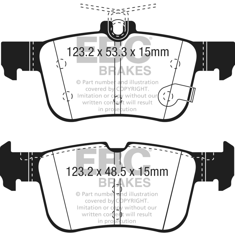 Plaquettes de frein arrière EBC Greenstuff pour Lincoln MKZ 2.0L Hybrid 2013+