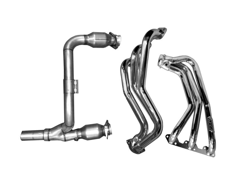 Collecteurs d'échappement à tube long et tuyau en Y et convertisseurs BBK 07-11 Jeep 3.8 V6 - 1-5/8 Chrome