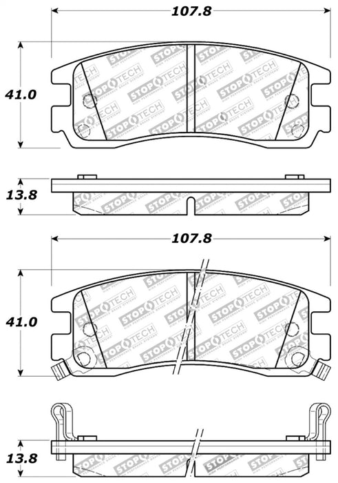 Plaquettes de frein sport StopTech avec cales et matériel - Avant