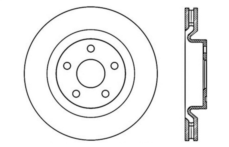 Rotor avant gauche rainuré et percé StopTech 08-09 Pontiac G8