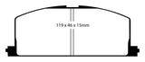 Plaquettes de frein avant EBC 83-86 Toyota Camry 2.0 Redstuff