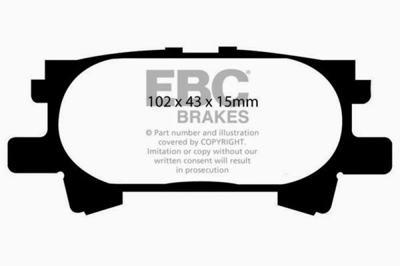 Plaquettes de frein arrière EBC 04-07 Lexus RX330 3.3 Greenstuff