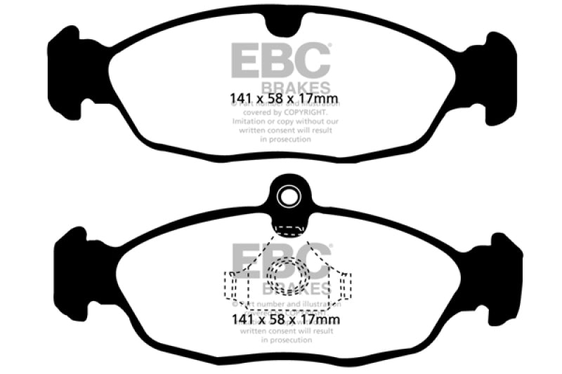 EBC 97-99 Aston Martin DB7 3.2 Supercharged Redstuff Rear Brake Pads