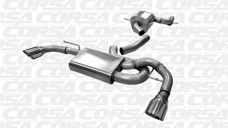 Corsa 10-14 Volkswagen GTI Mk6 Poli Touring 3.0in Cat-Back Double Sortie Poli Pro-Series Tips