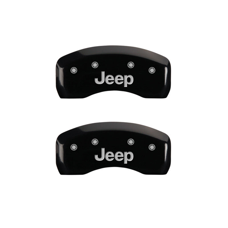 MGP 4 Caliper Covers Engraved Front & Rear JEEP Black finish silver ch