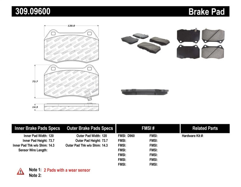 StopTech Performance 02-07 350z/G35 avec plaquettes de frein avant Brembo