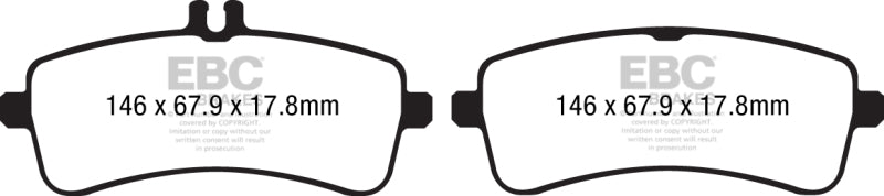 Plaquettes de frein arrière EBC 94-95 Mercedes-Benz SL320 3.2L Bluestuff
