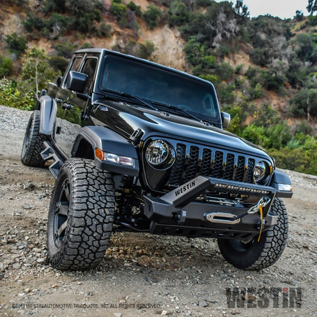 Pare-chocs avant Westin 18-19 Jeep Wrangler JL Stubby - Noir texturé