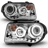 Phares de projecteur ANZO 2005-2010 Chrysler 300C avec halo chromé (CCFL) G2