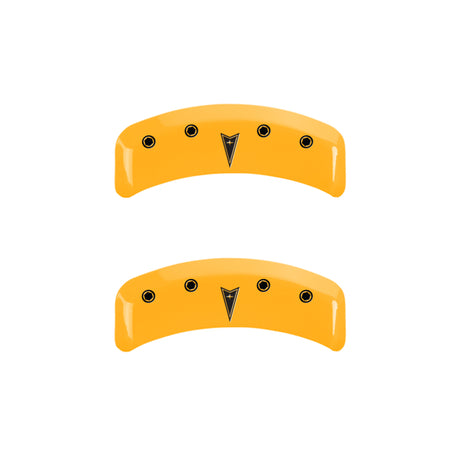 MGP 4 Caliper Covers Engraved Front Pontiac Rear Arrow Yellow Finish Blk Char 1997 Pontiac Firebird