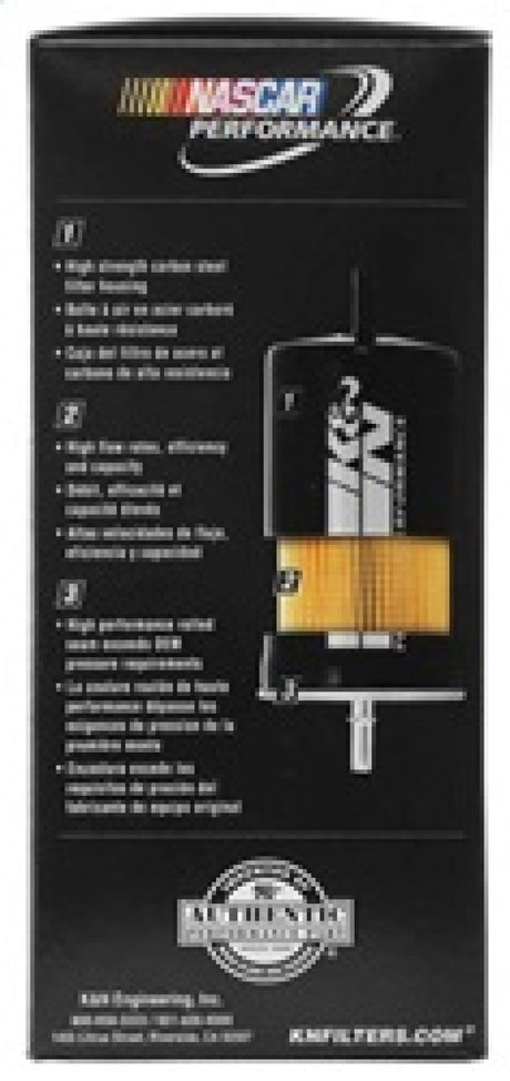 Filtre à carburant en cellulose K&amp;N 3 po de diamètre extérieur x 6,938 po de longueur