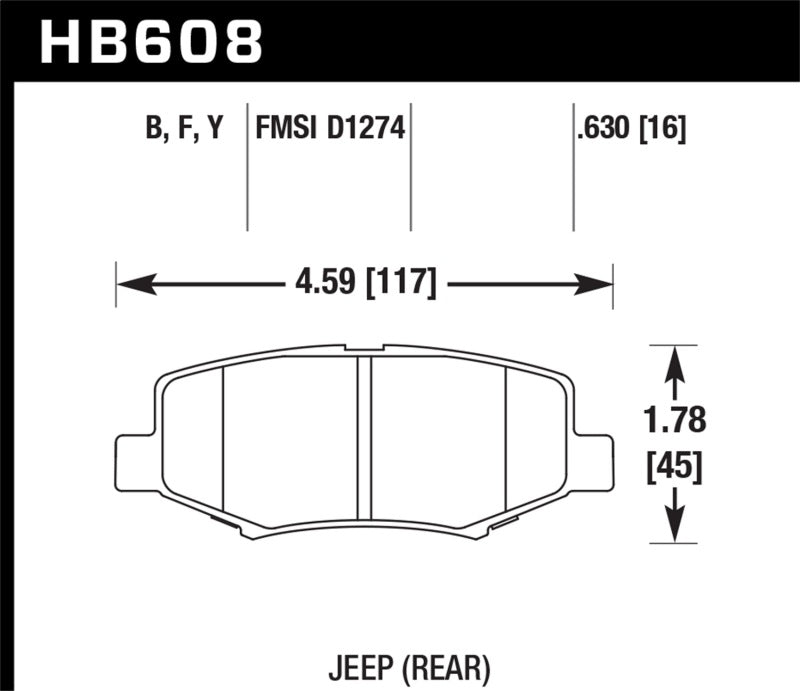 Plaquettes de frein arrière pour Dodge Nitro R/T HPS 5.0 2007-2011