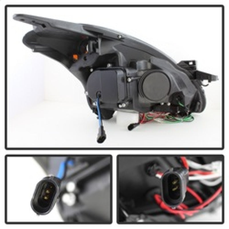Phares de projecteur Spyder Nissan Altima 4 portes 10-12 avec feux de jour à DEL Halo noir PRO-YD-NA104D-LTDRL-BK