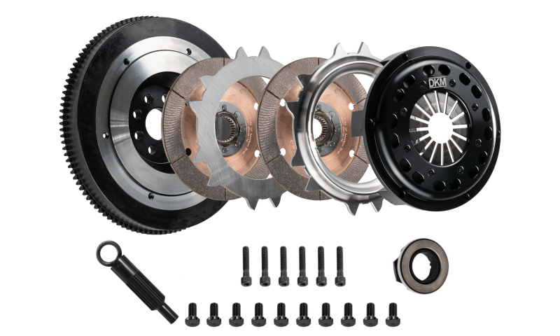 Kit d'embrayage MR à double disque DKM Clutch VW Corrado/GTI (2,8 L VR6) avec volant moteur (couple de 650 pi/lb)